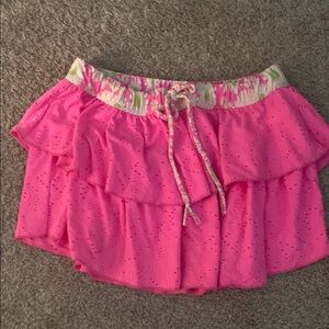 LoveShackFancy Pink Silver Bubble Mini Skirt